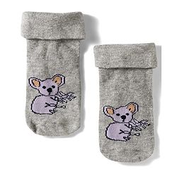 Cute Walk by Babyhug Knit Ankle Length Antibacterial Socks With Animal Design Pack Of 3 - Yellow Grey & Black