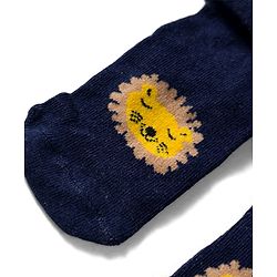 Cute Walk by Babyhug Knit Ankle Length Antibacterial Socks With Animal Design Pack Of 3 - Yellow Grey & Black