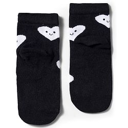 Cute Walk by Babyhug Knit Ankle Length Antibacterial Socks With Heart Design Pack Of 3 - Red Black & White