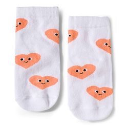 Cute Walk by Babyhug Knit Ankle Length Antibacterial Socks With Heart Design Pack Of 3 - Red Black & White