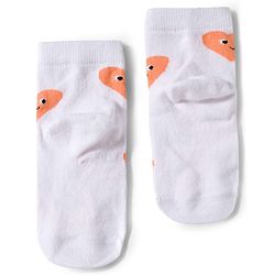 Cute Walk by Babyhug Knit Ankle Length Antibacterial Socks With Heart Design Pack Of 3 - Red Black & White