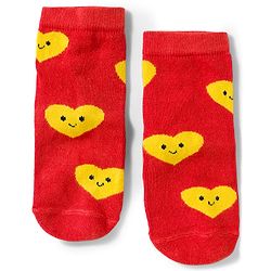 Cute Walk by Babyhug Knit Ankle Length Antibacterial Socks With Heart Design Pack Of 3 - Red Black & White