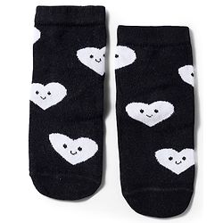 Cute Walk by Babyhug Knit Ankle Length Antibacterial Socks With Heart Design Pack Of 3 - Red Black & White