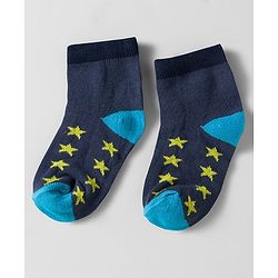 Cutewalk by Babyhug Knit Ankle Length Anti Bacterial Socks With Stripes & Star Design Pack Of 5 - Multicolour