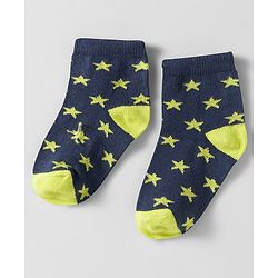 Cutewalk by Babyhug Knit Ankle Length Anti Bacterial Socks With Stripes & Star Design Pack Of 5 - Multicolour