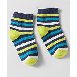 Cutewalk by Babyhug Knit Ankle Length Anti Bacterial Socks With Stripes & Star Design Pack Of 5 - Multicolour
