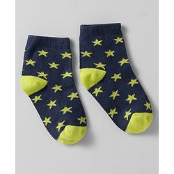 Cutewalk by Babyhug Knit Ankle Length Anti Bacterial Socks With Stripes & Star Design Pack Of 5 - Multicolour