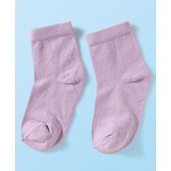 Cute Walk by Babyhug Knit Ankle Length Anti Bacterial Solid Color Socks Pack of 3 - Lilac White & Pink