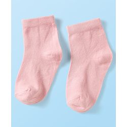 Cute Walk by Babyhug Knit Ankle Length Anti Bacterial Solid Color Socks Pack of 3 - Lilac White & Pink
