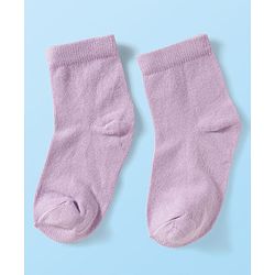 Cute Walk by Babyhug Knit Ankle Length Anti Bacterial Solid Color Socks Pack of 3 - Lilac White & Pink