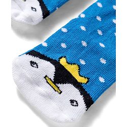 Cute Walk by Babyhug Knit Ankle Length Anitbacterial Socks With  Stripes Pack Of 3 - Blue Black & Grey