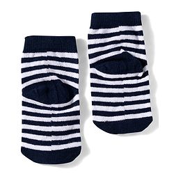 Cute Walk by Babyhug Knit Ankle Length Anitbacterial Socks With  Stripes Pack Of 3 - Blue Black & Grey