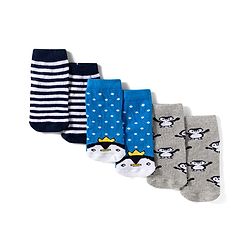 Cute Walk by Babyhug Knit Ankle Length Anitbacterial Socks With  Stripes Pack Of 3 - Blue Black & Grey