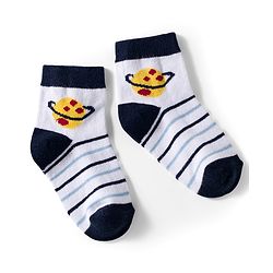 Cutewalk by Babyhug Knit Ankle Length Anti Bacterial Socks With Stripes Pack Of 5 - Multicolour