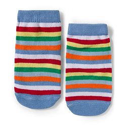 Cute Walk by Babyhug Knit Ankle Length Anti-Bacterial Striped & Dino Designed Socks Pack of 5 - Multicolor