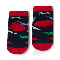 Cute Walk by Babyhug Knit Ankle Length Anti-Bacterial Striped & Dino Designed Socks Pack of 5 - Multicolor