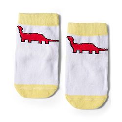 Cute Walk by Babyhug Knit Ankle Length Anti-Bacterial Striped & Dino Designed Socks Pack of 5 - Multicolor