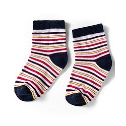 Cutewalk by Babyhug Ankle Length Anti Bacterial Socks With Stripes Pack Of 5 - Multicolour