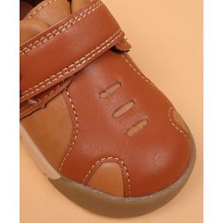 Cute Walk by Babyhug Velcro Closure Solid Oxford Shoes - Tan