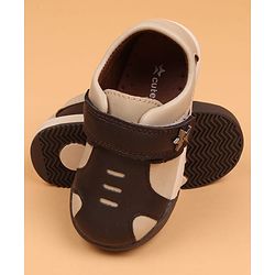 Cute Walk by Babyhug Velcro Closure Solid Oxford Shoes - Tan