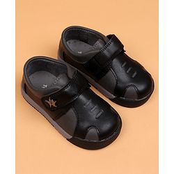 Cute Walk by Babyhug Velcro Closure Solid Oxford Shoes - Tan