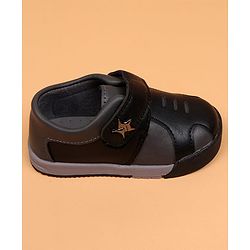 Cute Walk by Babyhug Velcro Closure Solid Oxford Shoes - Tan