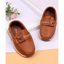Cute Walk by Babyhug Slip On Solid Loafers - Tan