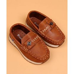 Cute Walk by Babyhug Slip On Solid Loafers - Tan