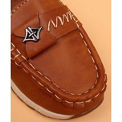 Cute Walk by Babyhug Slip On Solid Loafers - Tan