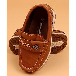 Cute Walk by Babyhug Slip On Solid Loafers - Tan