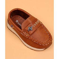 Cute Walk by Babyhug Slip On Solid Loafers - Tan