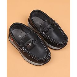 Cute Walk by Babyhug Slip On Solid Loafers - Tan