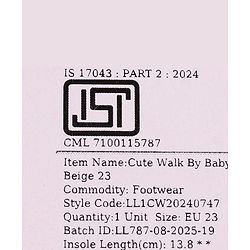 Cute Walk by Babyhug Slip On Solid Loafers - Beige