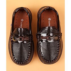 Cute Walk by Babyhug Slip On Solid Oxford Shoes - Brown