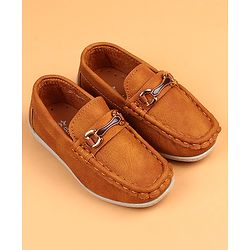 Cute Walk by Babyhug Slip On Solid Loafers - Brown