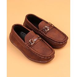 Cute Walk by Babyhug Slip On Solid Loafers - Brown