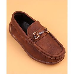 Cute Walk by Babyhug Slip On Solid Loafers - Brown
