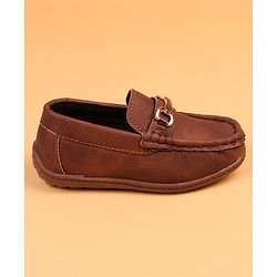 Cute Walk by Babyhug Slip On Solid Loafers - Brown
