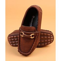 Cute Walk by Babyhug Slip On Solid Loafers - Brown