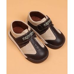 Cute Walk by Babyhug Velcro Closure Solid Oxfords - Beige
