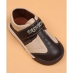 Cute Walk by Babyhug Velcro Closure Solid Oxfords - Beige