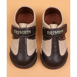 Cute Walk by Babyhug Velcro Closure Solid Oxfords - Beige