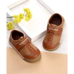 Cute Walk by Babyhug Velcro Closure Solid Oxfords - Beige