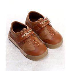 Cute Walk by Babyhug Velcro Closure Solid Oxfords - Beige