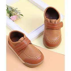 Cute Walk by Babyhug Formal Shoes With Velcro Closure - Brown