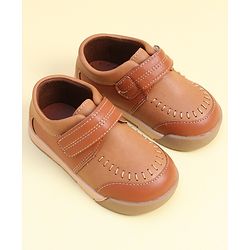 Cute Walk by Babyhug Formal Shoes With Velcro Closure - Brown