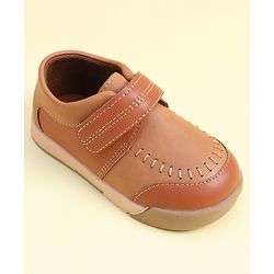 Cute Walk by Babyhug Formal Shoes With Velcro Closure - Brown