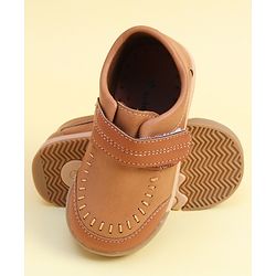 Cute Walk by Babyhug Formal Shoes With Velcro Closure - Brown