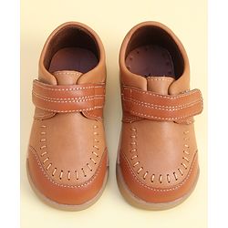 Cute Walk by Babyhug Formal Shoes With Velcro Closure - Brown