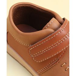 Cute Walk by Babyhug Formal Shoes With Velcro Closure - Brown